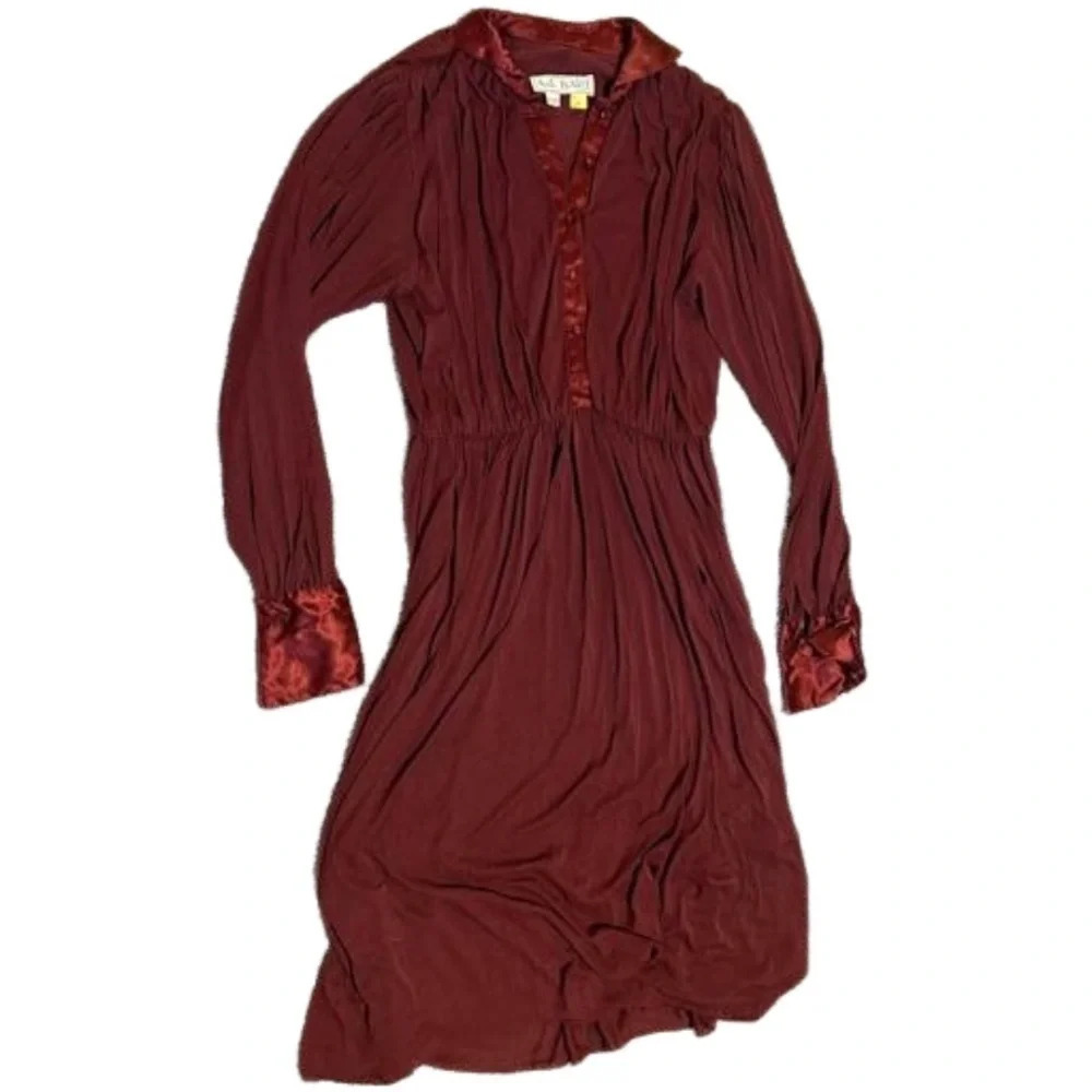 Vintage AJ Bari Long Sleeve Maroon Dress Size 6